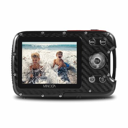 Minolta MN30WP Waterproof 4x Digital Zoom 21 MP/1080p Digital Camera Red MN30WP-R